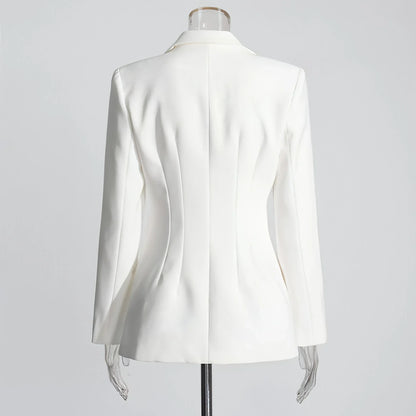 Fashion Slim Fit Patchwork Suit Jacket For Women - Which Mark