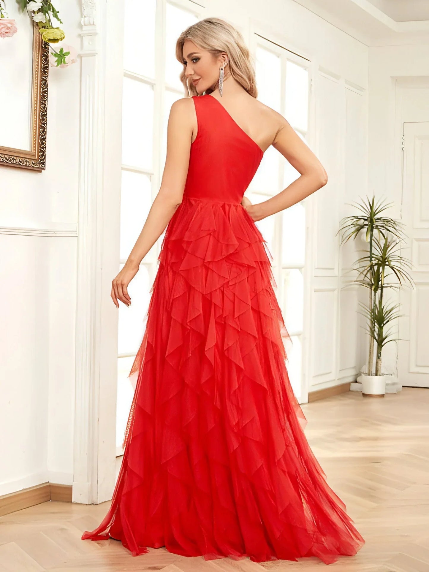 Sloping Shoulder Dress Slim Elastic Fishtail - Which Mark