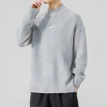 Half High Necked Sweater For Men's Casual Knitwear Outerwear - Which Mark