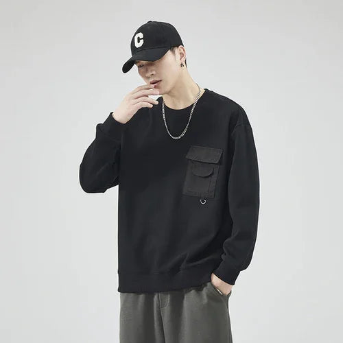 Men's Autumn Loose Round Neck Sweater - Which Mark