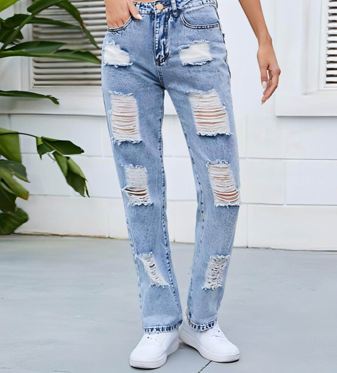 DenimDare™ – Washed Ripped Slim Jeans - Which Mark