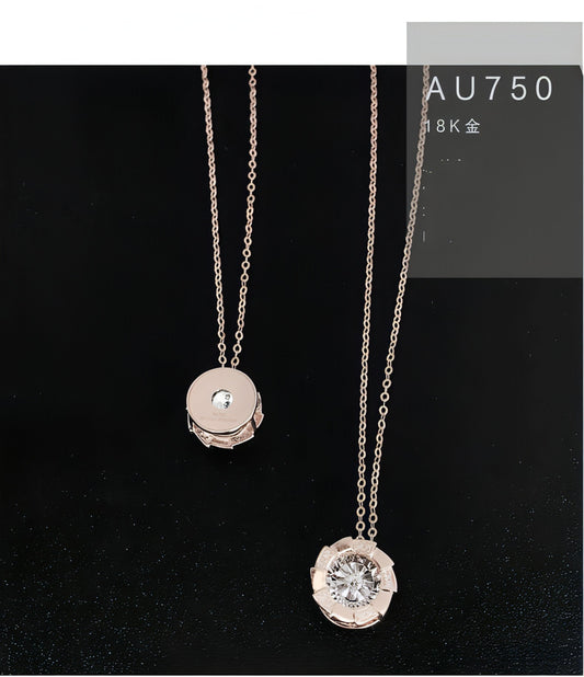 Rose Gold Pulsatile Heart Diamond Pendant Clavicle Chain - Which Mark