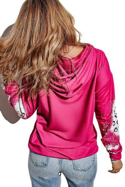 Leopard Print Drawstring Hoodie Women's Long Sleeve Sweater - Which Mark