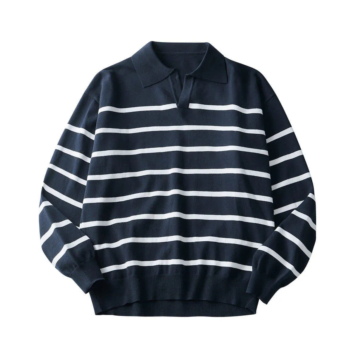 High-grade Loose Contrast Color Striped Sweater Long Sleeve Inner Wear - Which Mark