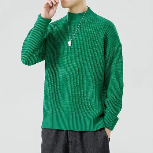 Half High Necked Sweater For Men's Casual Knitwear Outerwear - Which Mark