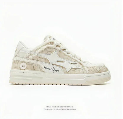 Korean Style Casual Breathable White Shoes Men - Which Mark