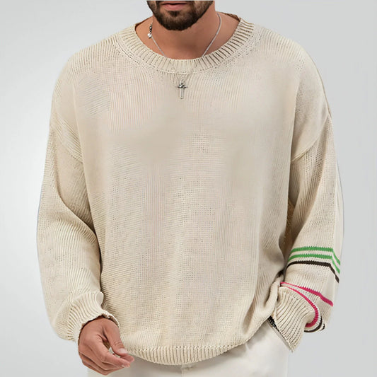 Round Neck Pullover Long Sleeve Base Lightweight Sweater - Which Mark
