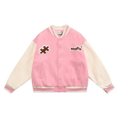 Men American Vintage Casual Street Baseball Jacket - Which Mark