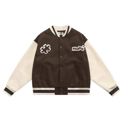 Men American Vintage Casual Street Baseball Jacket - Which Mark