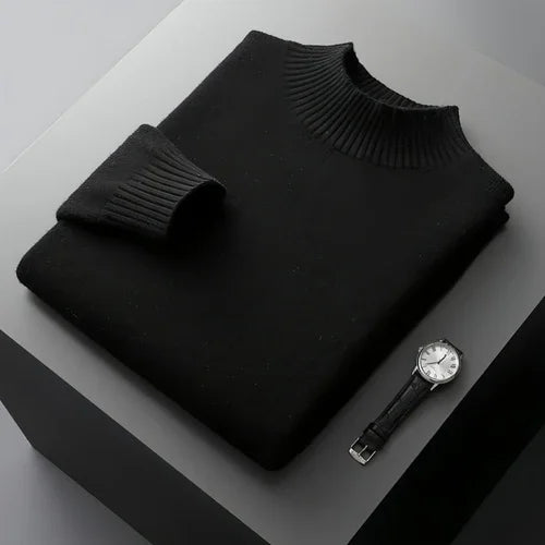 Mock Neck Sweater Men's Pure Wool - Which Mark