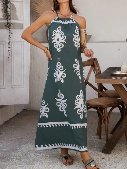 Devine Grecian Neck Printed Maxi Dress - Which Mark