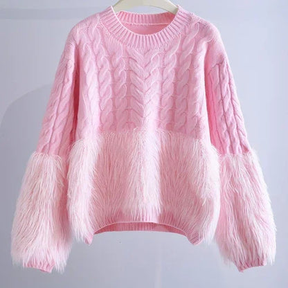 Cable-knit Sweater Women's Design Sense Loose - Which Mark
