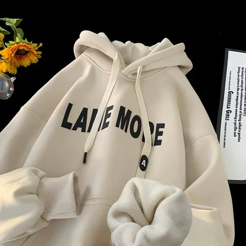 American-style Heavy Hooded Sweater Men's Fleece-lined Thickened - Which Mark