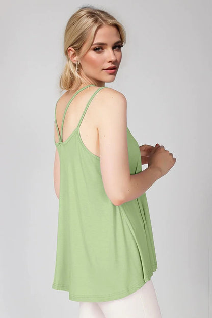 Basic Bae Bamboo Scoop Neck Double Spaghetti Straps Cami - Which Mark