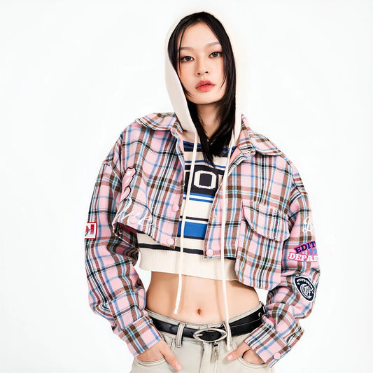 Fashion Brand Plaid Long Sleeve DressShirt Coat Jacket Men & Women - Which Mark