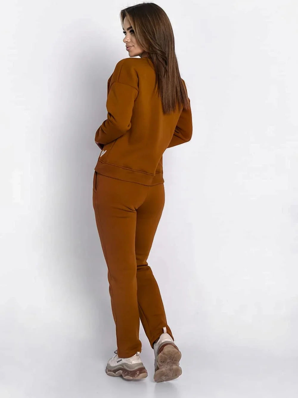 Insulated tracksuit for women sweatshirt and loose pants taba FI762 - Which Mark
