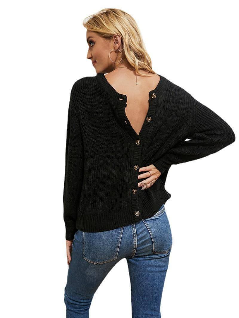 Both Sides Wear A Sweater Temperament Commuting Loose Solid Color - Which Mark