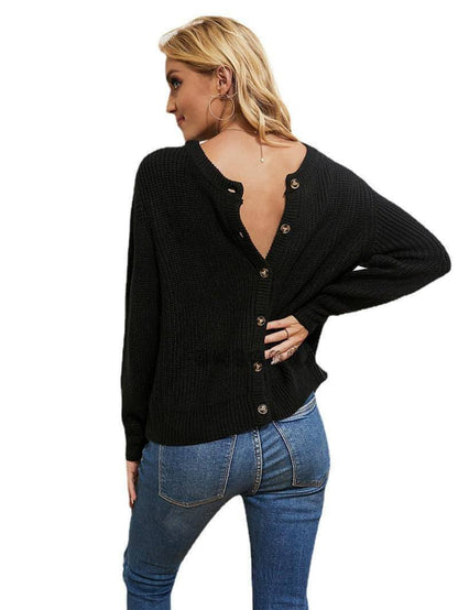 Both Sides Wear A Sweater Temperament Commuting Loose Solid Color - Which Mark