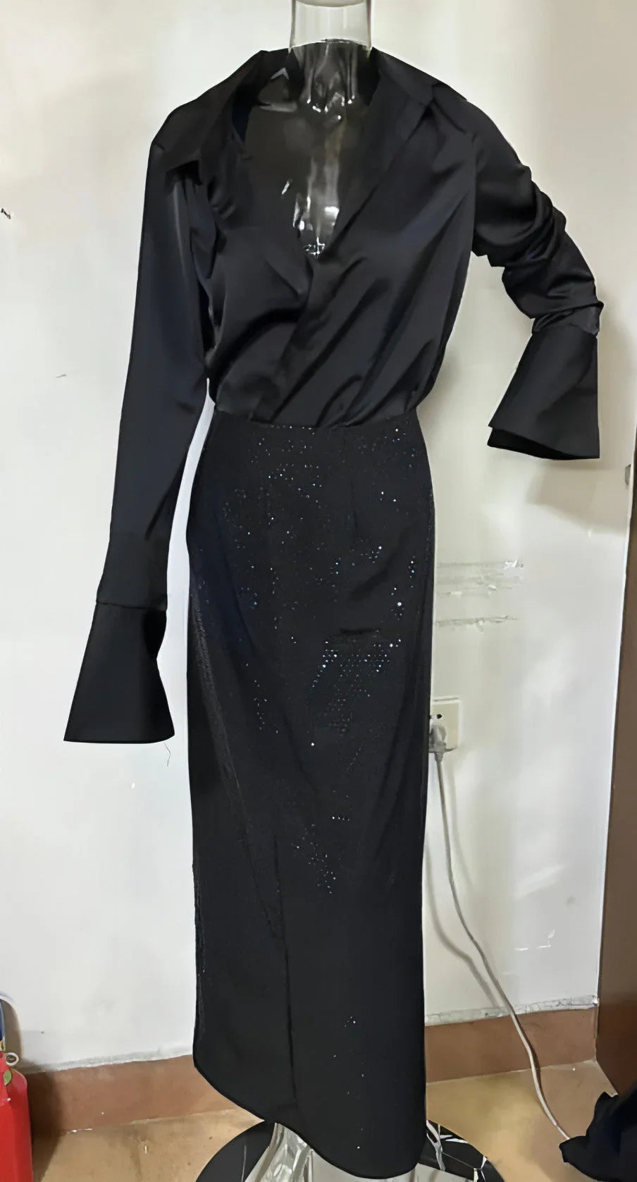 Heavy Industry Hot Diamond Split Wrap Hip Skirt Set - Which Mark