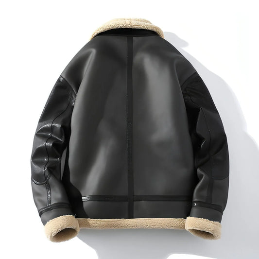 A.1 Plus Size Fleece-lined Thicker Fur Integrated Lapel Jacket Men - Which Mark