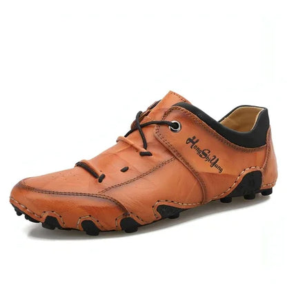 Spring New Men's Large Size Casual Leather Shoes Trend Hand-sewn - Which Mark