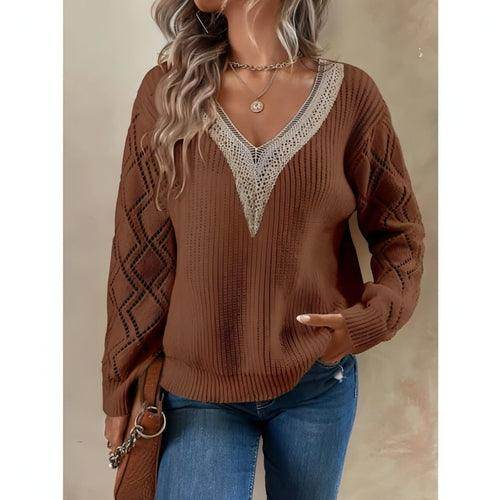 Spring And Autumn V-neck Sweater New Loose Casual Women - Which Mark