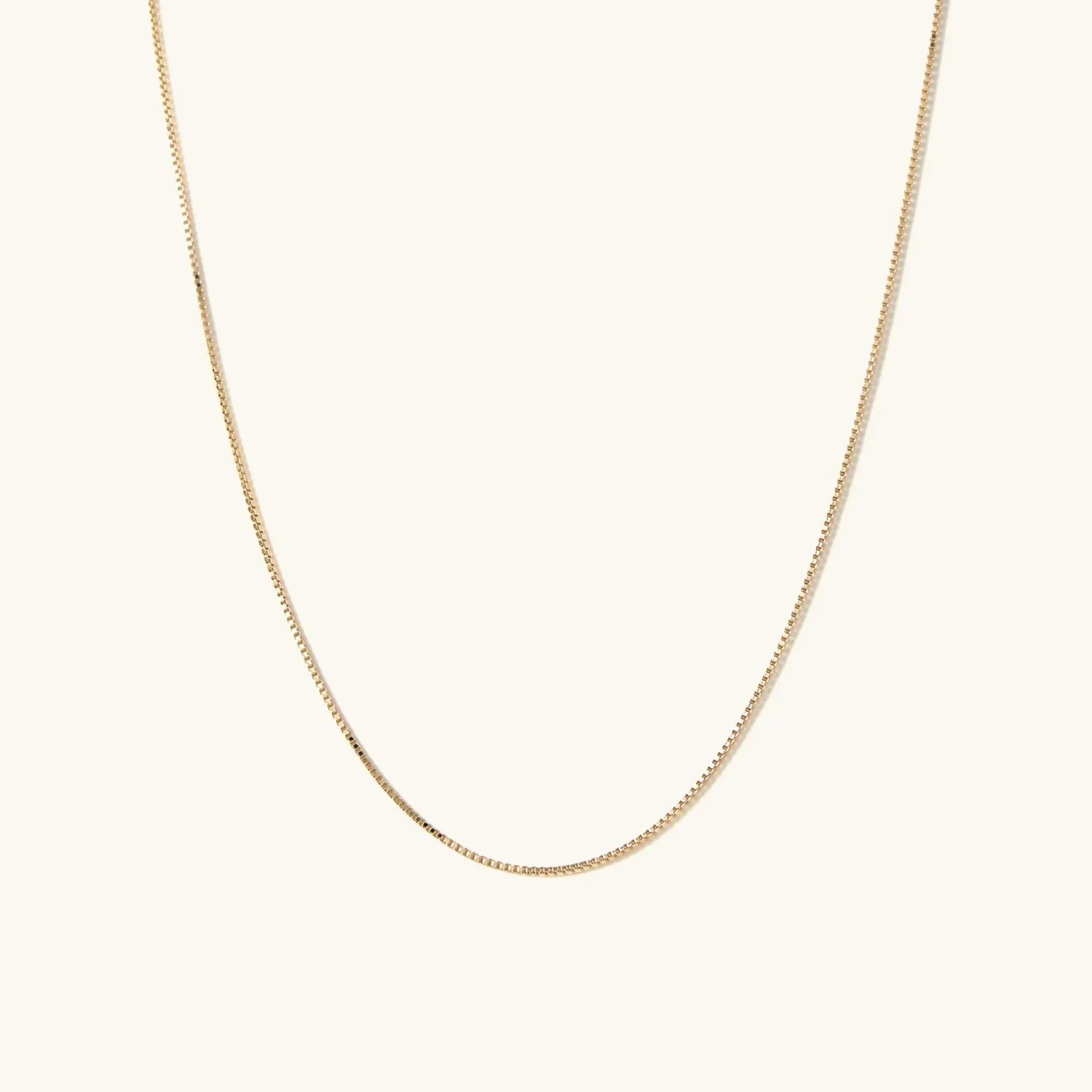 14k Gold Baby Box Chain Necklace - Which Mark