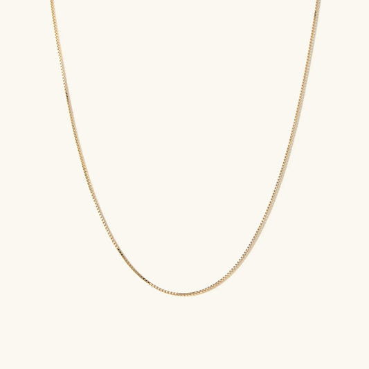 14k Gold Baby Box Chain Necklace - Which Mark