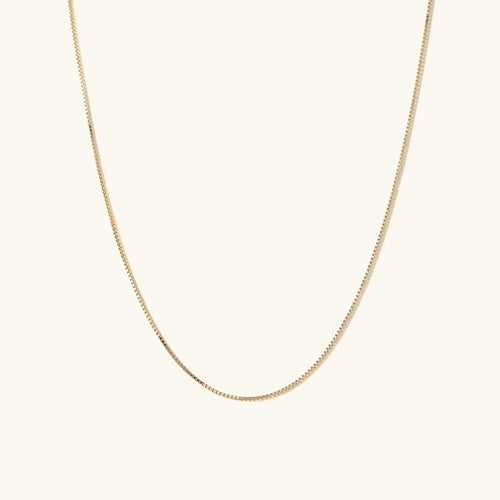 14k Gold Baby Box Chain Necklace - Which Mark