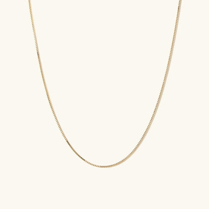 14k Gold Baby Box Chain Necklace - Which Mark