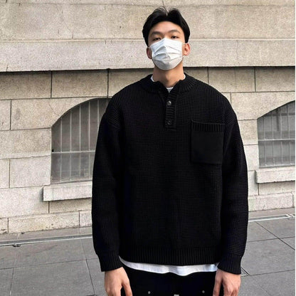 Sweater Men's Long-sleeved Knitted Top - Which Mark