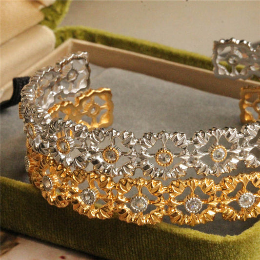 925 Silver Gold Plated Openwork Bracelet - Which Mark