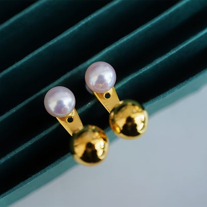 Pearl And Small Gold Ball Combined With Gold Earrings - Which Mark