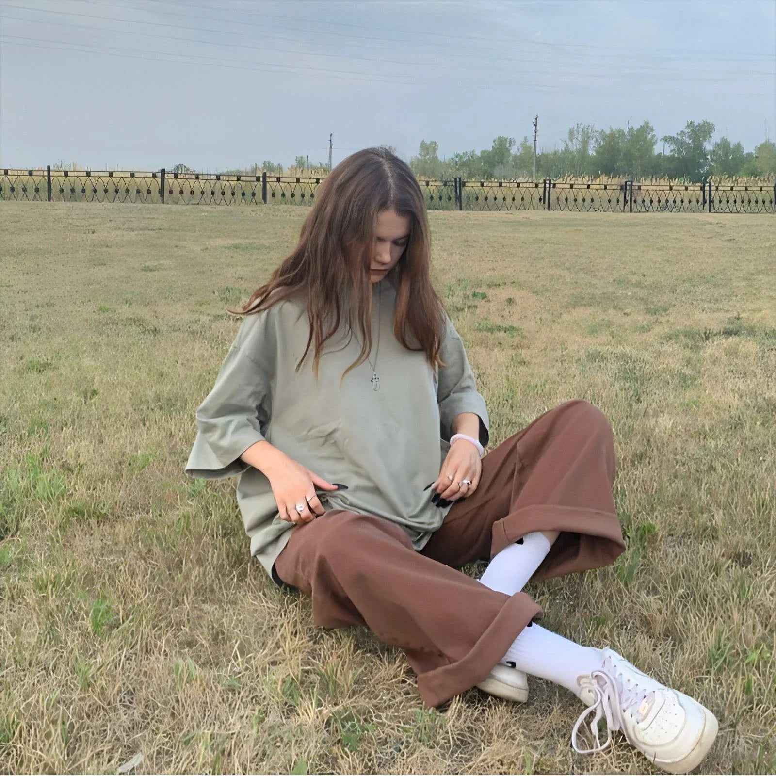 Brown Jeans Retro American Solid Color Looks Thin - Which Mark