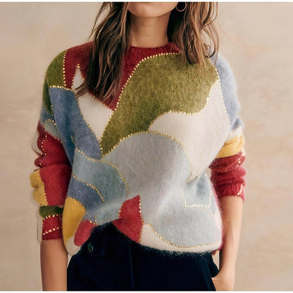 Fashion Elegant Crew Neck Pullover Sweater Women - Which Mark