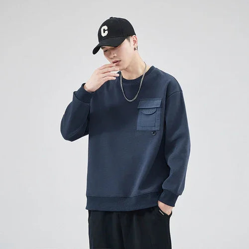 Men's Autumn Loose Round Neck Sweater - Which Mark