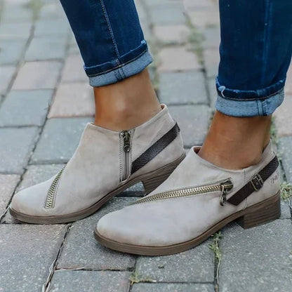 Business Boots With Side Zipper Belt Women's Shoes - Which Mark