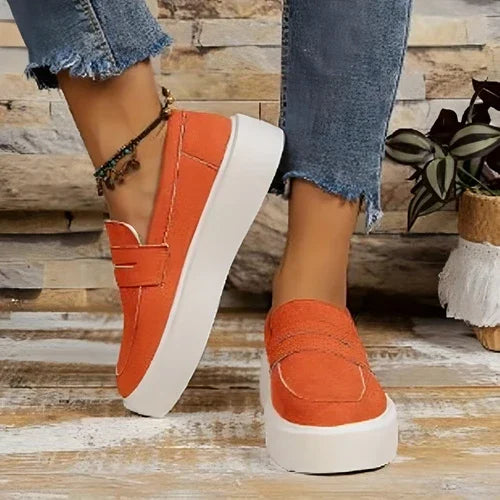 New Loafers Platform Round Toe Slip-on Shoes For Women Outdoor Casual - Which Mark