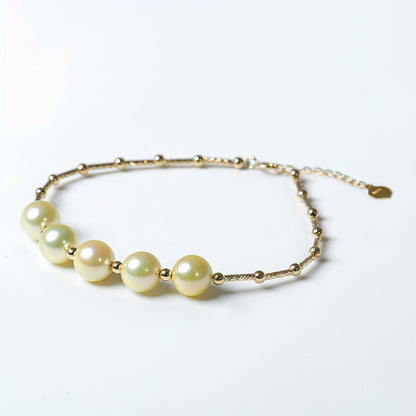 European And American New Light Gold Pearl Bracelet - Which Mark