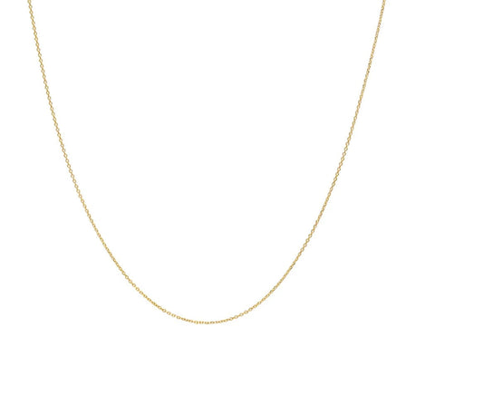 14K Gold Thin Baby Cable 18" Chain Necklace - Which Mark