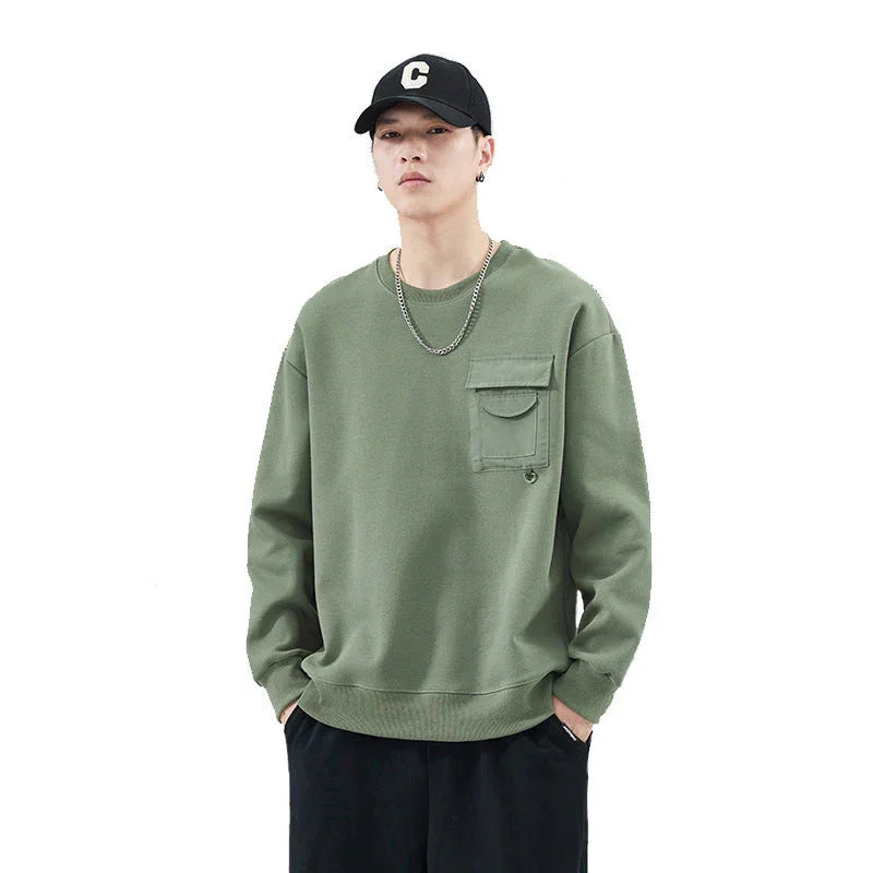 Men's Autumn Loose Round Neck Sweater - Which Mark