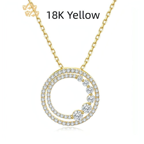 18K Gold Rose Gold Diamond Necklace Round - Which Mark