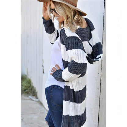 Mid-color Hooded Mid-length Cardigan Jacket Women Sweater - Which Mark