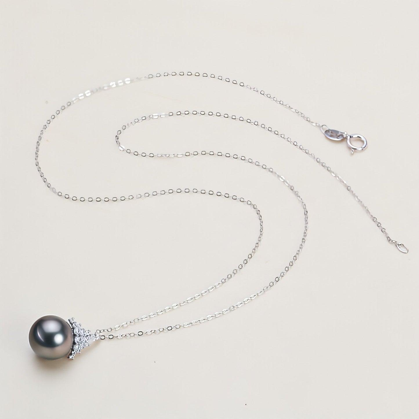 Black Pearl 18K Gold Pendant S925 Silver Necklace Female - Which Mark