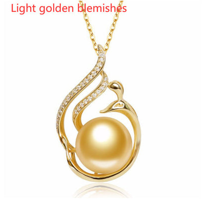 11-12mm 925 Silver Saltwater Gold Pearl Pendant - Which Mark