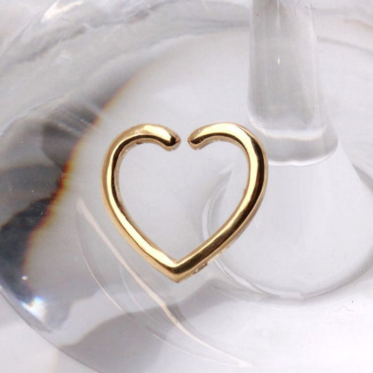 14Kt Yellow Gold Heart Shaped Cartilage Earring - Which Mark
