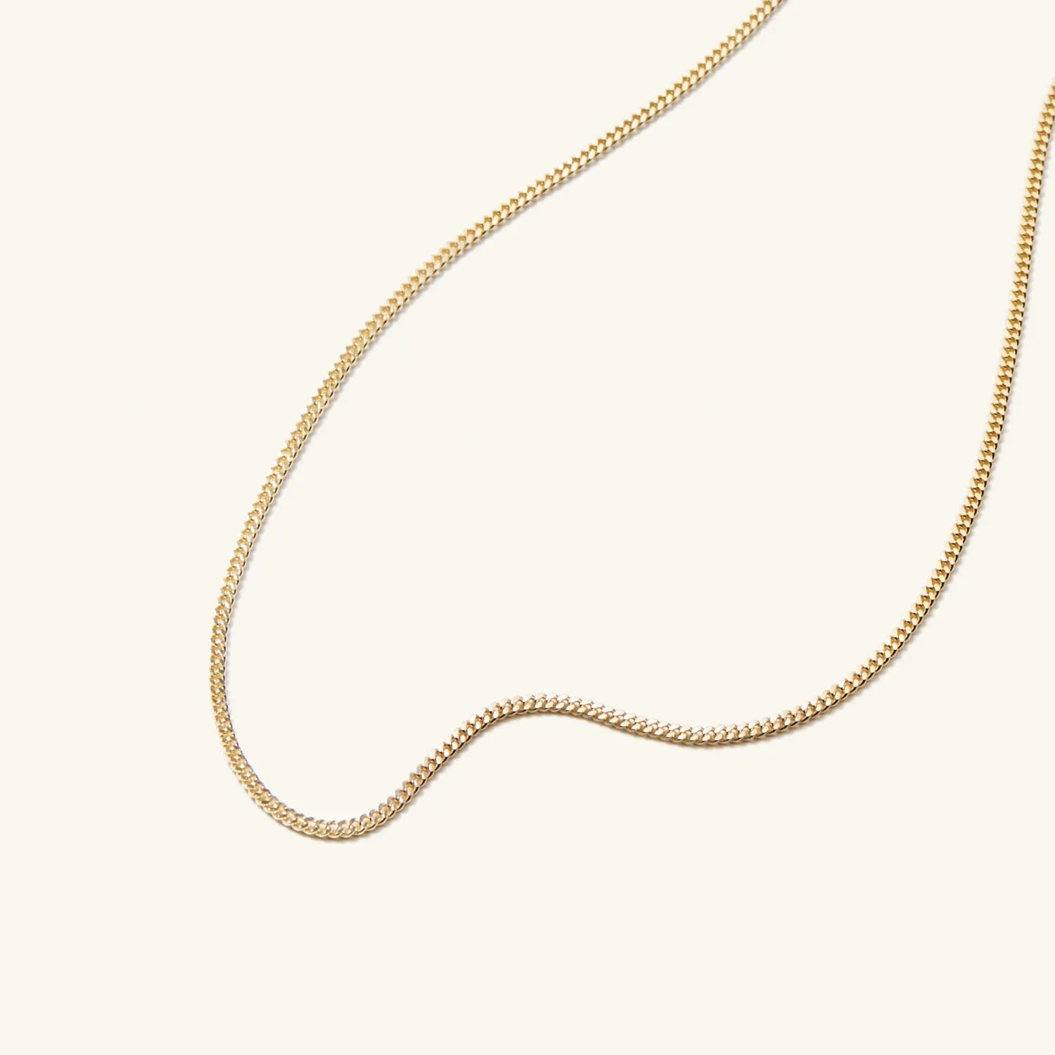 14K Gold Dainty Baby Curb Chain Necklace 16"-24" - Which Mark