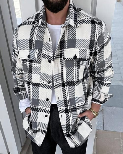 A1. W. Suit Jacket Loose Lapels Double Pocket Jacket Long Sleeve Men - Which Mark