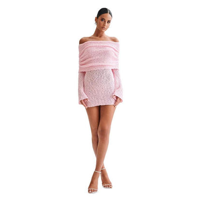 25 Edition – Off-Shoulder Knit Bodycon Dress - Which Mark