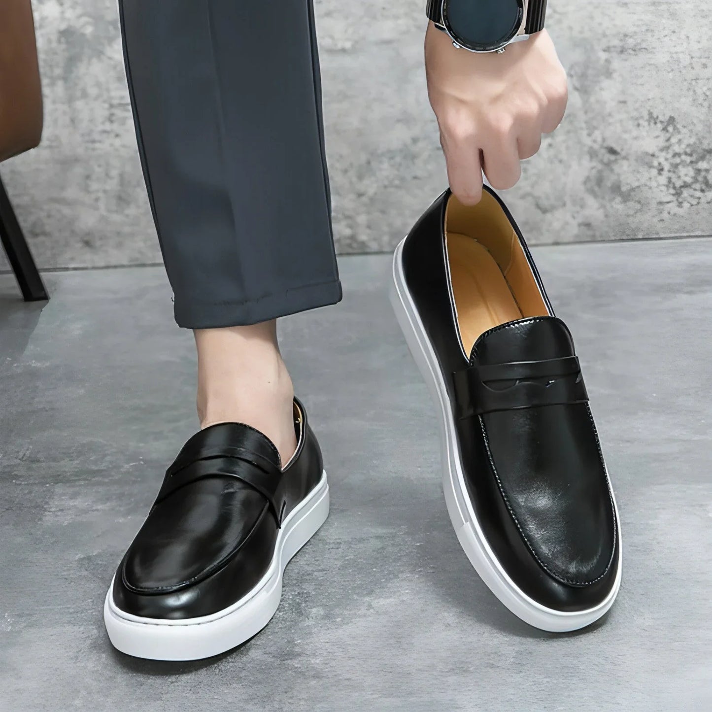 Plus Size Board Shoes Male Business Casual Leather Shoes Men - Which Mark
